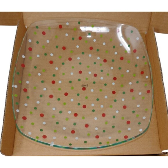 Pampered Chef Holiday Dots Square Bowl #3010 - Picture 3 of 8